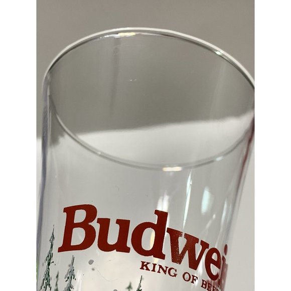 Vintage 1989 Budweiser Christmas Holiday Clydesdale Horses Pilsner Beer Glass - Picture 11 of 11
